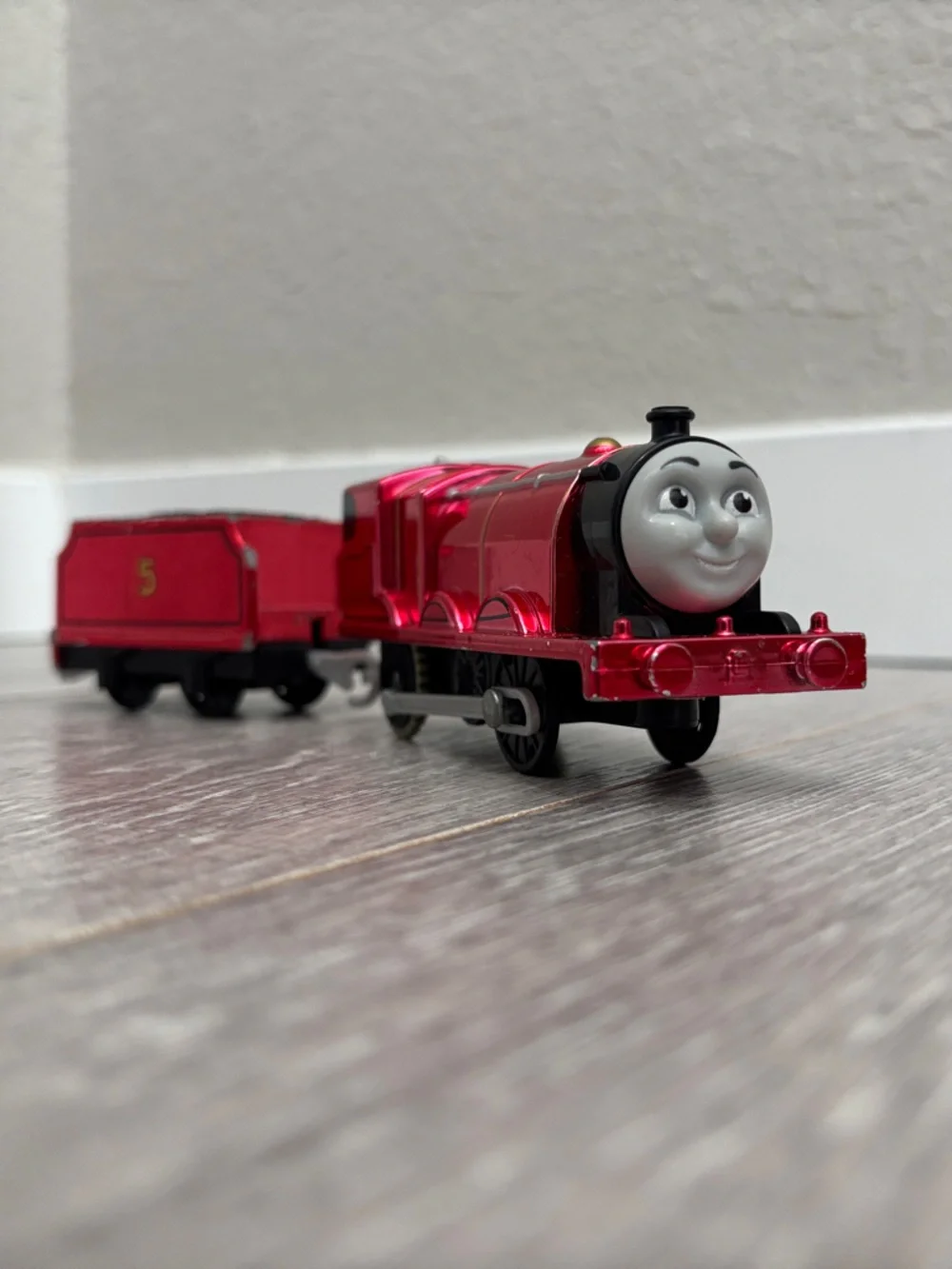 Metallic Motorized Trackmaster James and Tender - Thomas & Friends WORKS!